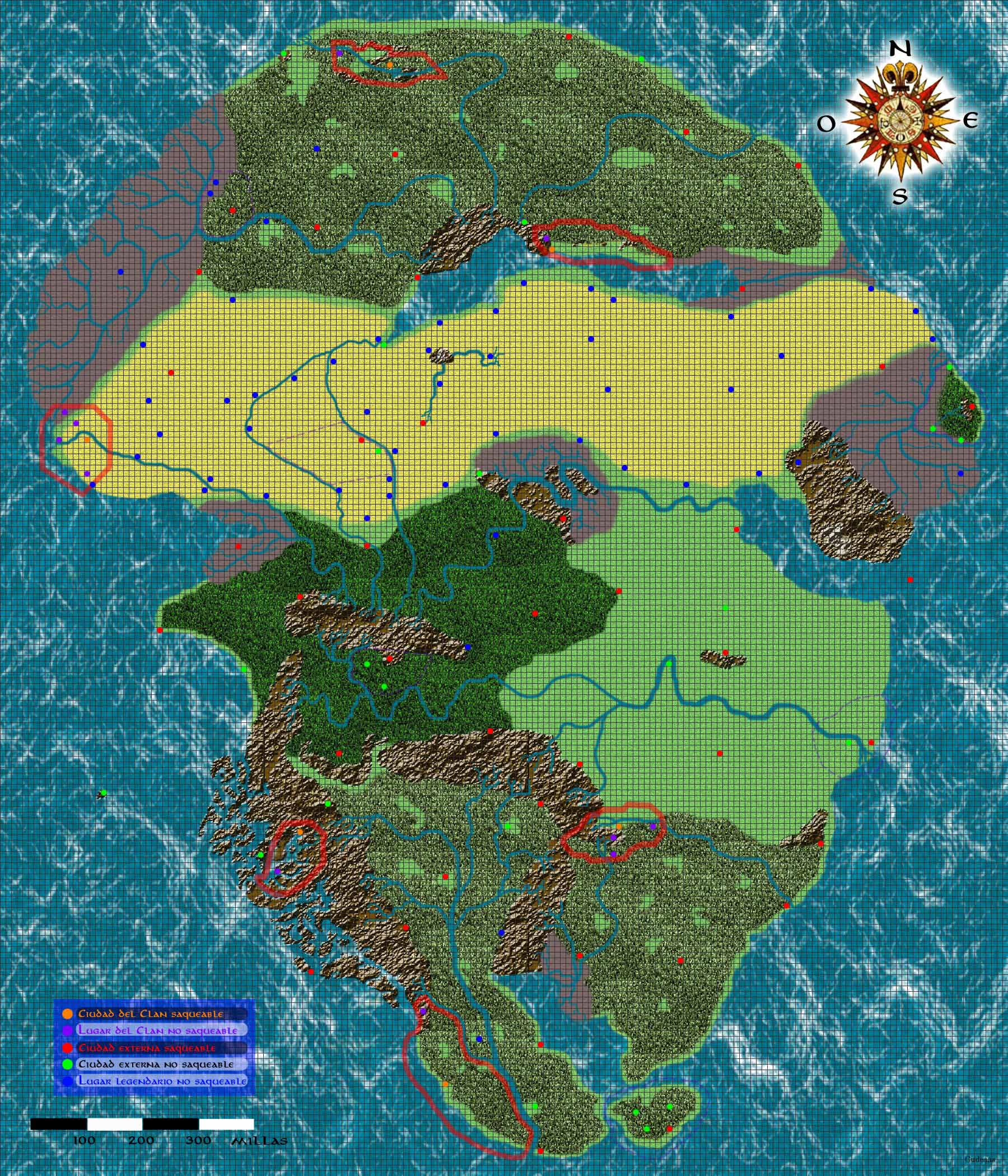 Mapa de Rómenor, la Tierra del Sol