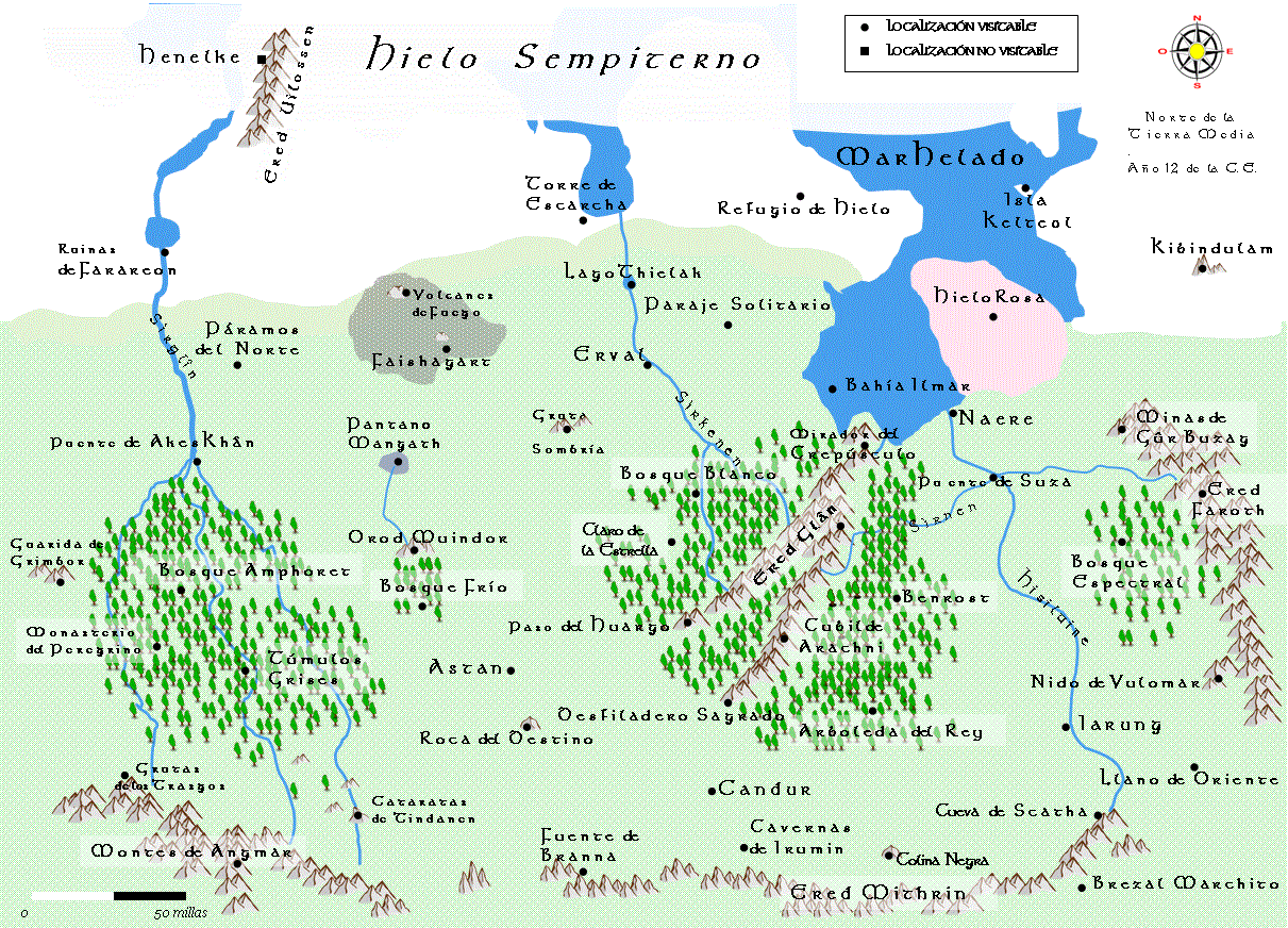 Mapa de Helkanor, la Tierra Helada