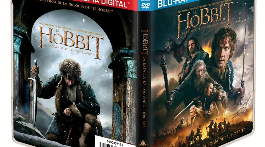 Carátulas de las ediciones españolas en DVD, Blu-ray y Blu-ray 3D de La Batalla de los Cinco Ejércitos
