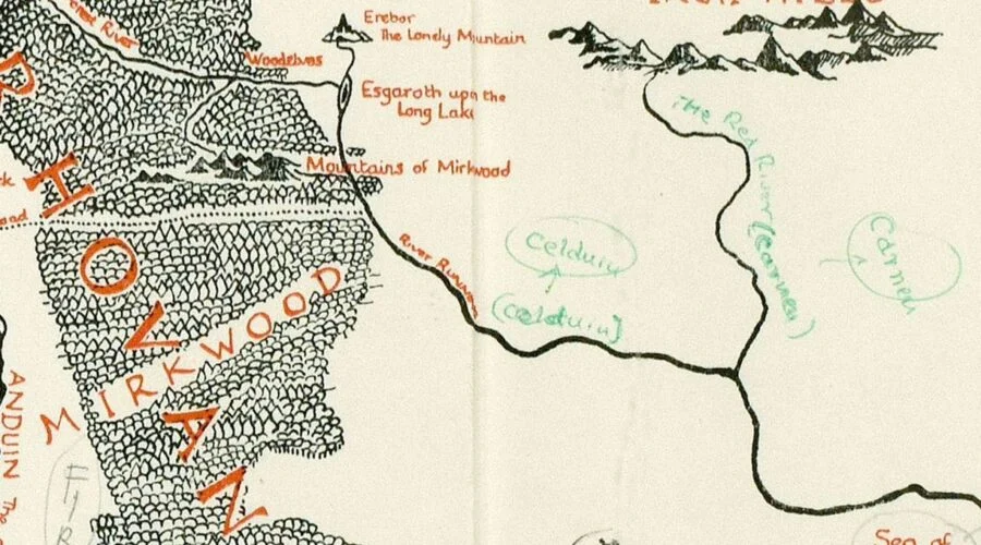 Descubierto un mapa de la Tierra Media anotado por J.R.R. Tolkien inédito hasta ahora