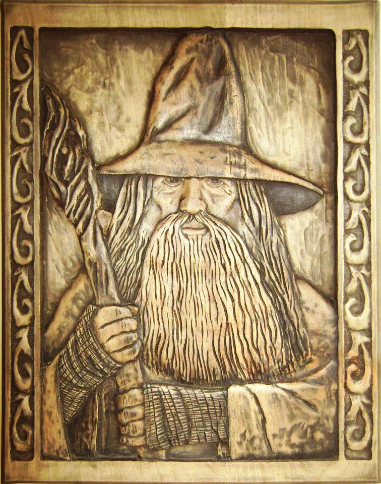 Tallado en madera de Gandalf de Xiloarte