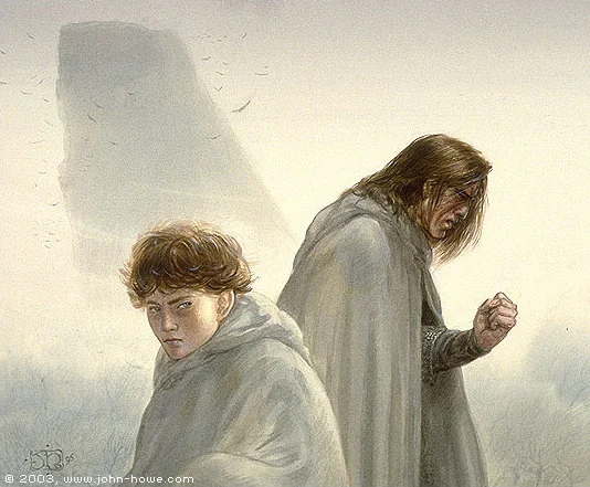 Frodo y Boromir, según John Howe