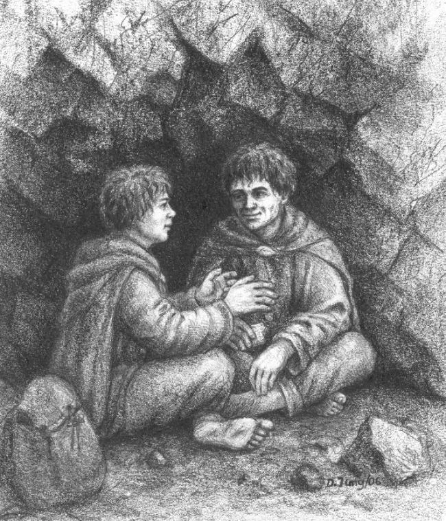 Frodo y Sam en Mordor, según Dagmar Jung