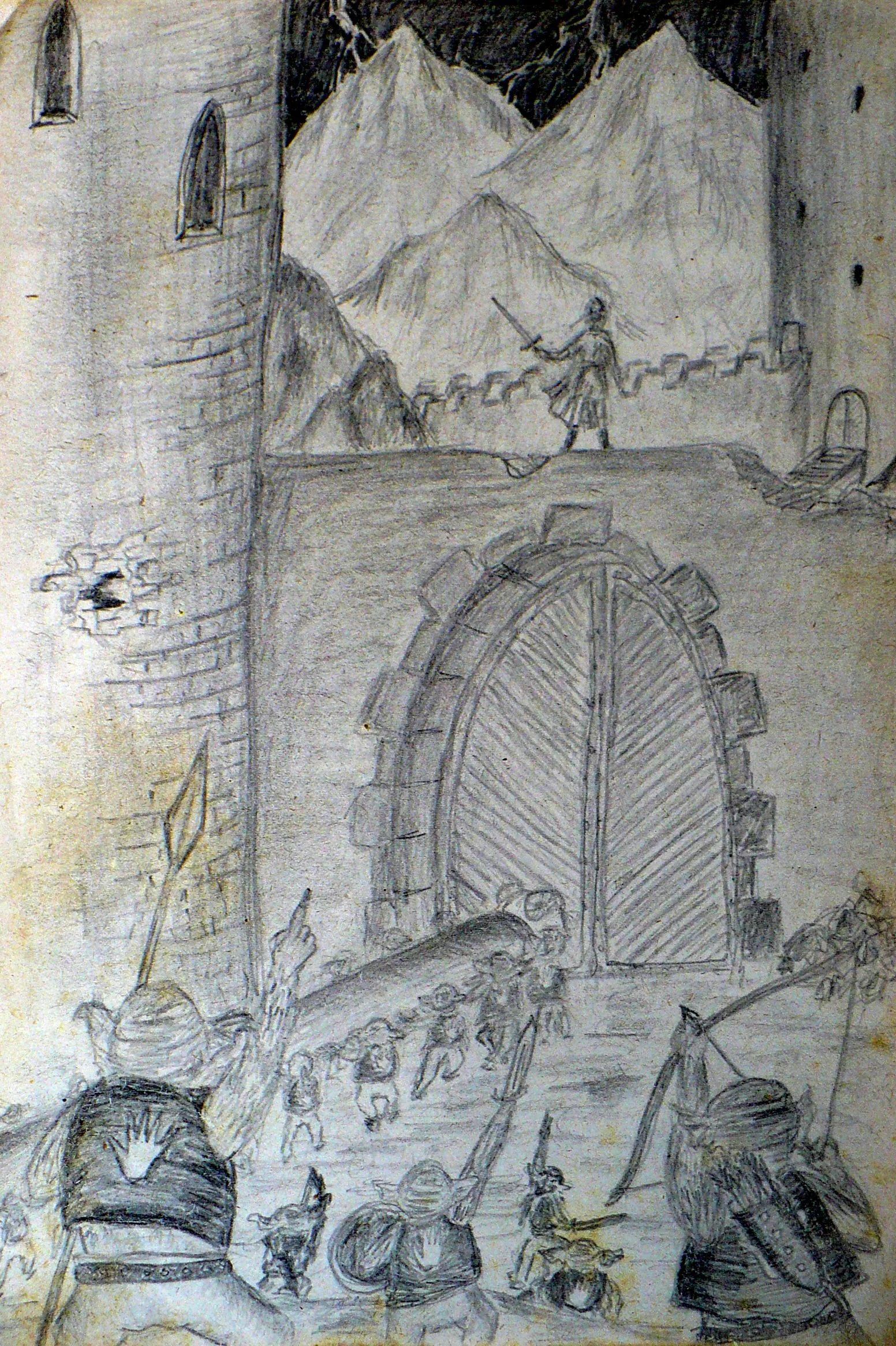 Aragorn en la puerta de Cuernavilla, según MirachRavaia