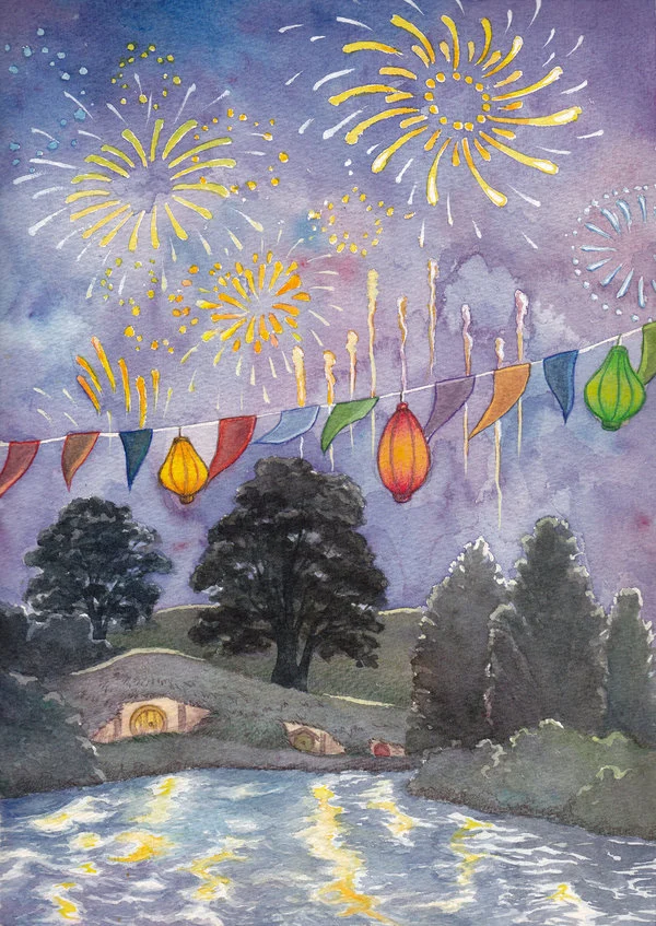 Los fuegos artificiales de Gandalf en el cumpleaños de Bilbo, según Norloth