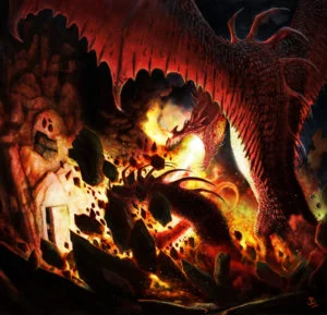 Smaug arrasa la nave oculta, según Lynton Levengood Smaug arrasa la nave oculta, según Lynton Levengood