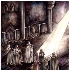 La tumba de Balin, según el artista inglés Peter Xavier Price La tumba de Balin, según Peter Xavier Price