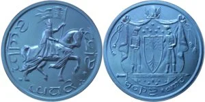 Moneda de mithril de la coronación de Aragorn de Shire Post Mint inspirada en 'El Señor de los Anillos' Moneda de mithril de la coronación de Aragorn de Shire Post Mint