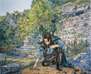 Aragorn busca a Gollum, según el artista galés Stephen Graham Walsh Aragorn busca a Gollum, según Stephen Graham Walsh
