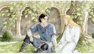 Faramir y Éowyn en las Casas de Curación, según la artista alemana Anke Katrin Eißmann