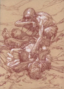 El debate de Gollum, según el artista estadounidense Donato Giancola