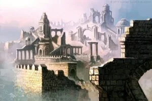 Ruinas de Osgiliath, según el artista polaco Mariusz Gandzel