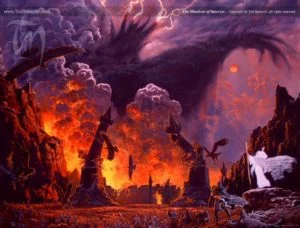 La Caída de Sauron, según el artista canadiense Ted Nasmith