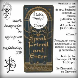 Ciclo de tertulias abiertas 2017 de la Sociedad Tolkien de Bolivia