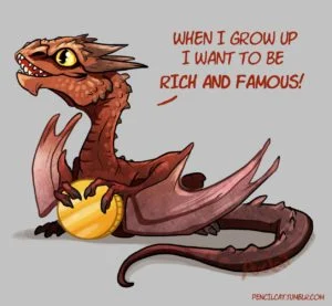 Sueños del pequeño Smaug, según la artista estadounidense Maarta Laiho