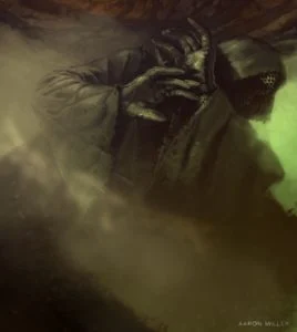 Nazgûl herido por la invocación de Elberteh, según el artista estadounidense Aaron Miller
