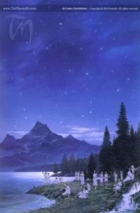 Los Quendi en Cuiviénen, según el artista canadiense Ted Nasmith