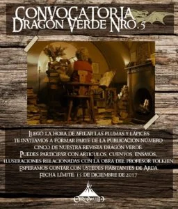La Sociedad Tolkien Colombia Orodruin busca vuestra ayuda para el quinto número de su revista Dragón Verde