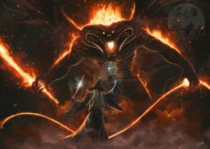 Gandalf se enfrenta al Balrog, según el artista brasileño Daniel Pilla