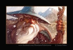 Gandalf en el Caradhras, según el artista italiano Fabio Leone