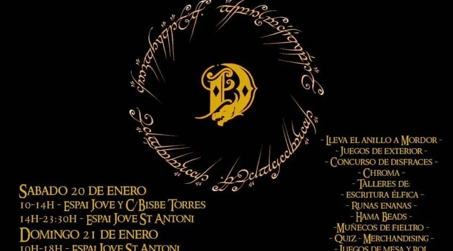 Jornadas El Señor de los Anillos en Sant Antoni (Ibiza) el 20 y 21 de enero