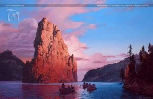 La Compañía del Anillo en el Nen Hithoel, según el artista canadiense Ted Nasmith
