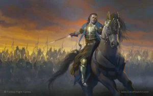 Aragorn en la Batalla del Morannon, según el artista estadounidense David Auden Nash