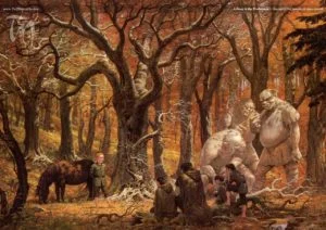 Sam canta junto a los trolls de piedra, según el artista canadiense Ted Nasmith