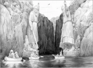 Los Argonath, según el artista ruso Denis Gordeev