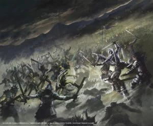 Batalla del Morannon, según el artista chileno Carlos Palma Cruchaga