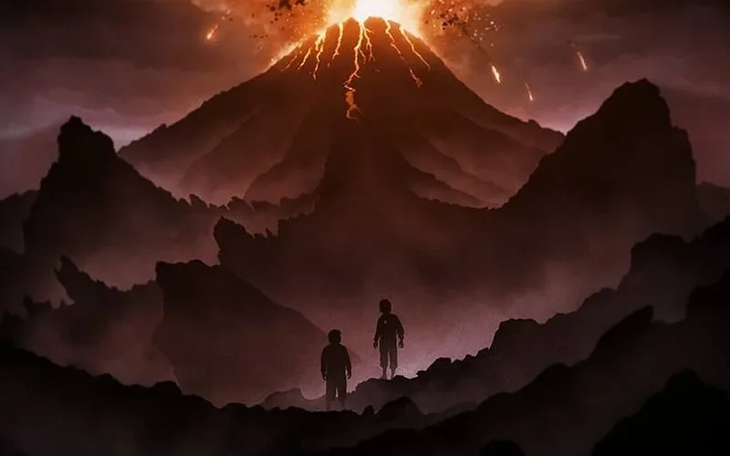 23-03-3019 Frodo y Sam dejan el camino de Barad-dûr y e dirigen hacia el Monte del Destino, y se desprenden de las armas y los pertrechos que llevaban consigo.
