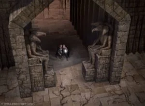 Frodo y Sam escapan de la torre de Cirith Ungol, según el artista estadounidense Ryan Valle