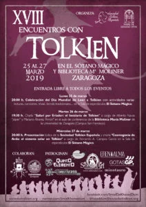 Cartel de los XVIII Encuentros con Tolkien en Zaragoza
