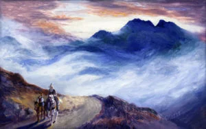 Gandalf y Bilbo en Rivendel, según el artista estadounidense Jef Murray