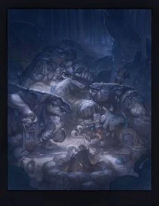 Los trolls atrapan a Bilbo, según el artista estadounidense Justin Gerard