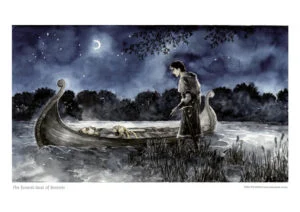 Faramir ve la barca funeraria de Boromir, por la artista alemana Anke Katrin Eißmann