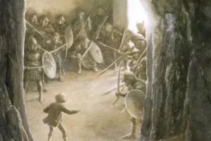 Bilbo en la cueva de los tragos