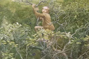 Bilbo subido a un árbol