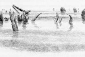 Ruinas en el lago