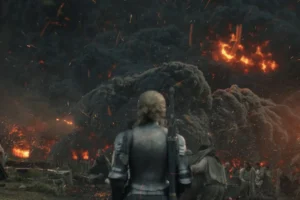 Galadriel frente a la erupción del Orodruin