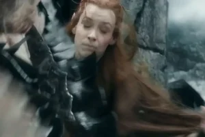 Bolgo y Tauriel luchando