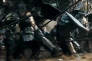 Los Enanos de las Colinas de Hierro defienden Erebor