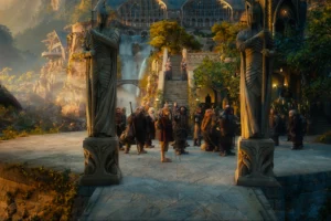 Bilbo, Gandalf y los Enanos llegan a Rivendel