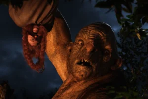 Bombur capturado por un Troll