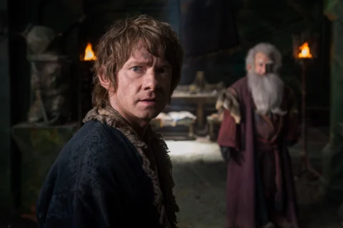 Bilbo y Balin en el interior de Erebor