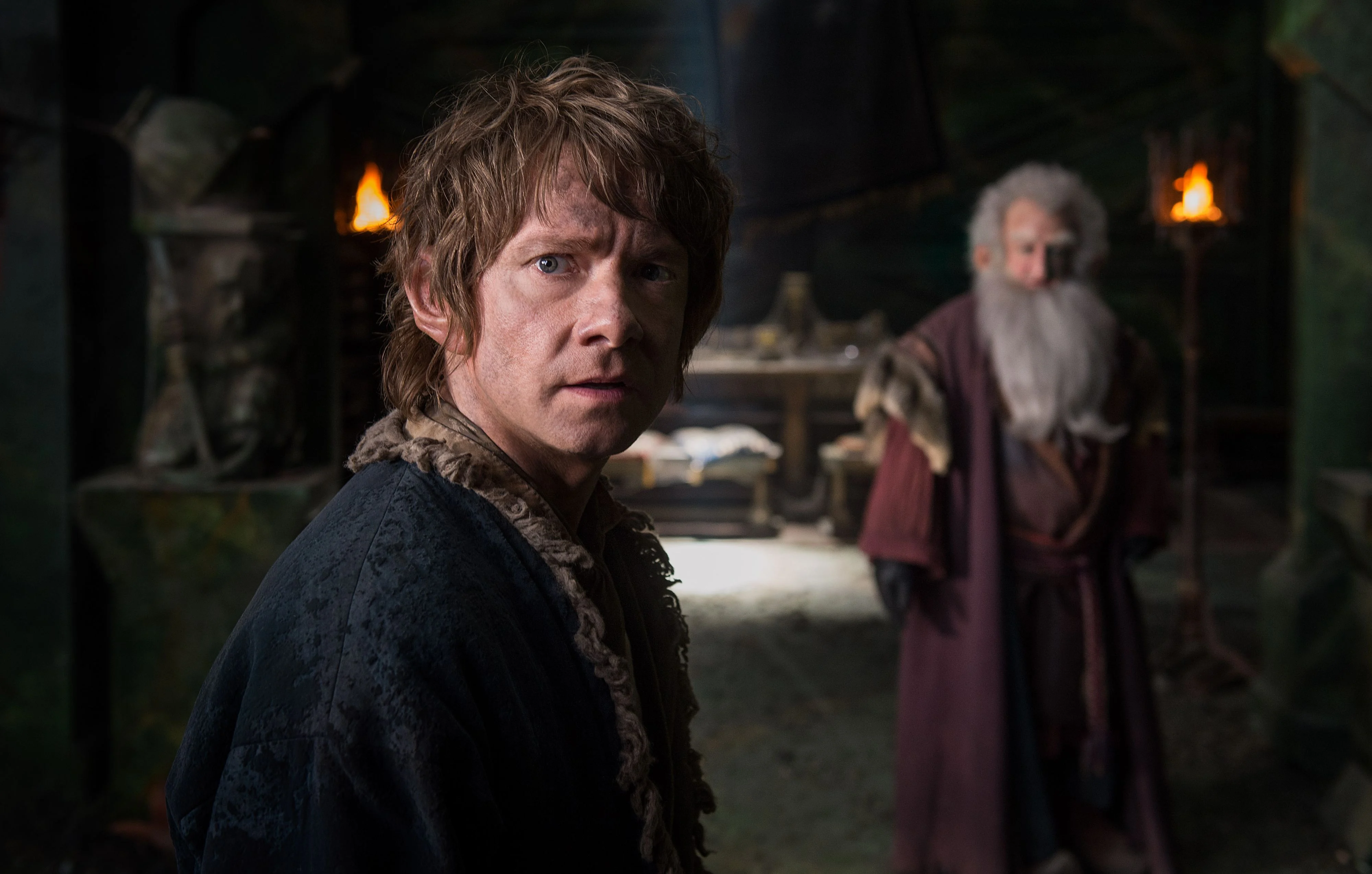 Bilbo y Balin en el interior de Erebor