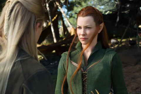 Legolas y Tauriel en las orillas del Lago Largo