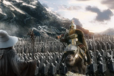 Dáin se presenta ante Gandalf