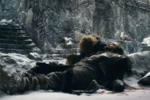 Bilbo llora la muerte de Thorin Escudo de Roble