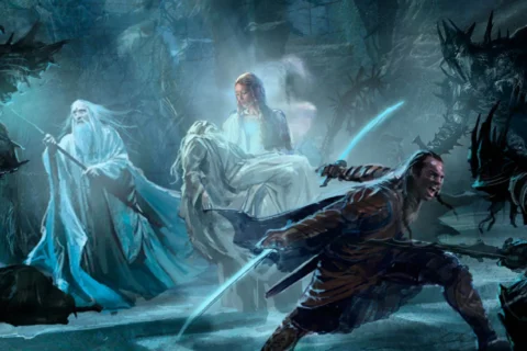Diseño conceptual del Concilio Blanco en Dol Guldur de Gus Hunter